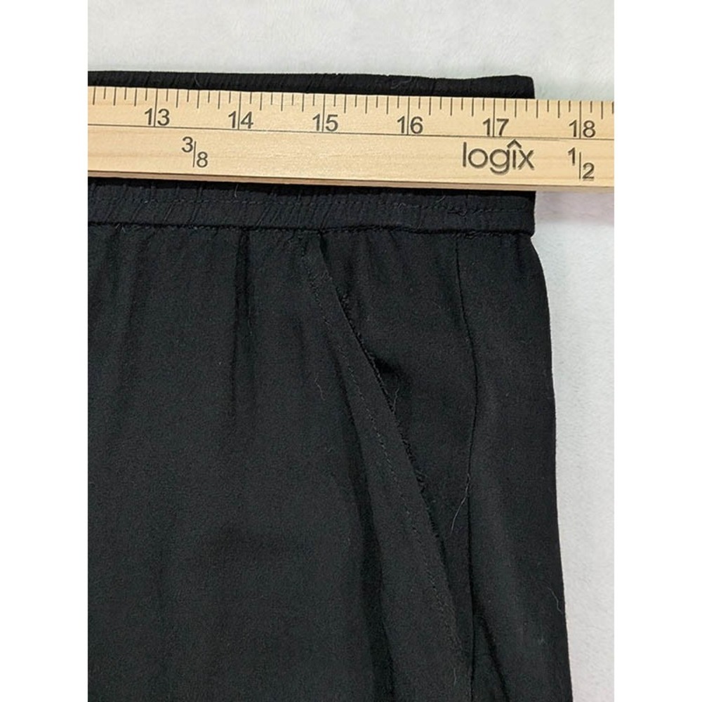 A.N.A Wide Leg Crop Pants Womens L Black Lagenlook Loungewear Travel Gaucho - Picture 5 of 11